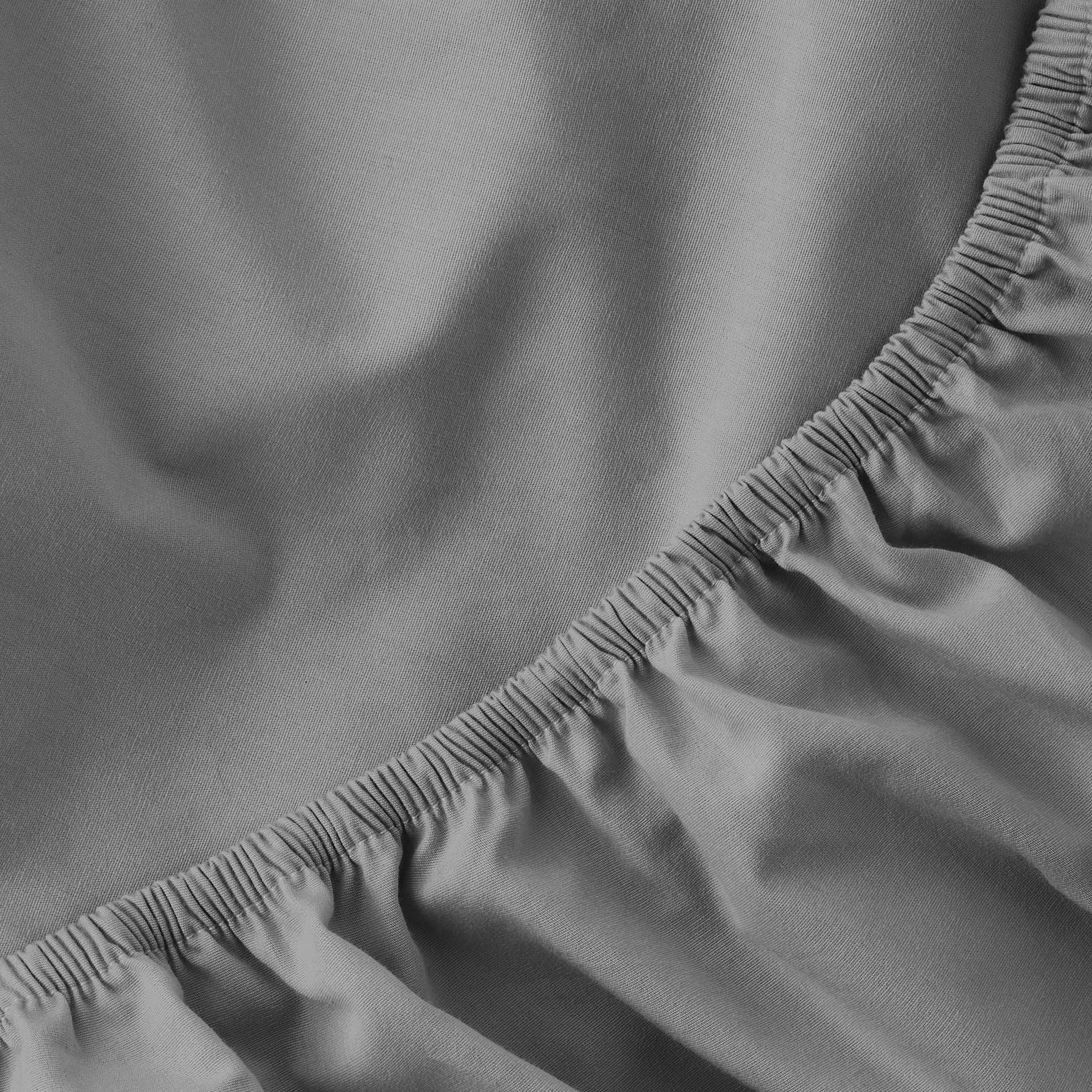 Solid Soothing-Gray Cotton Blend Fitted Sheet, Twin/Twin XL - Image 4