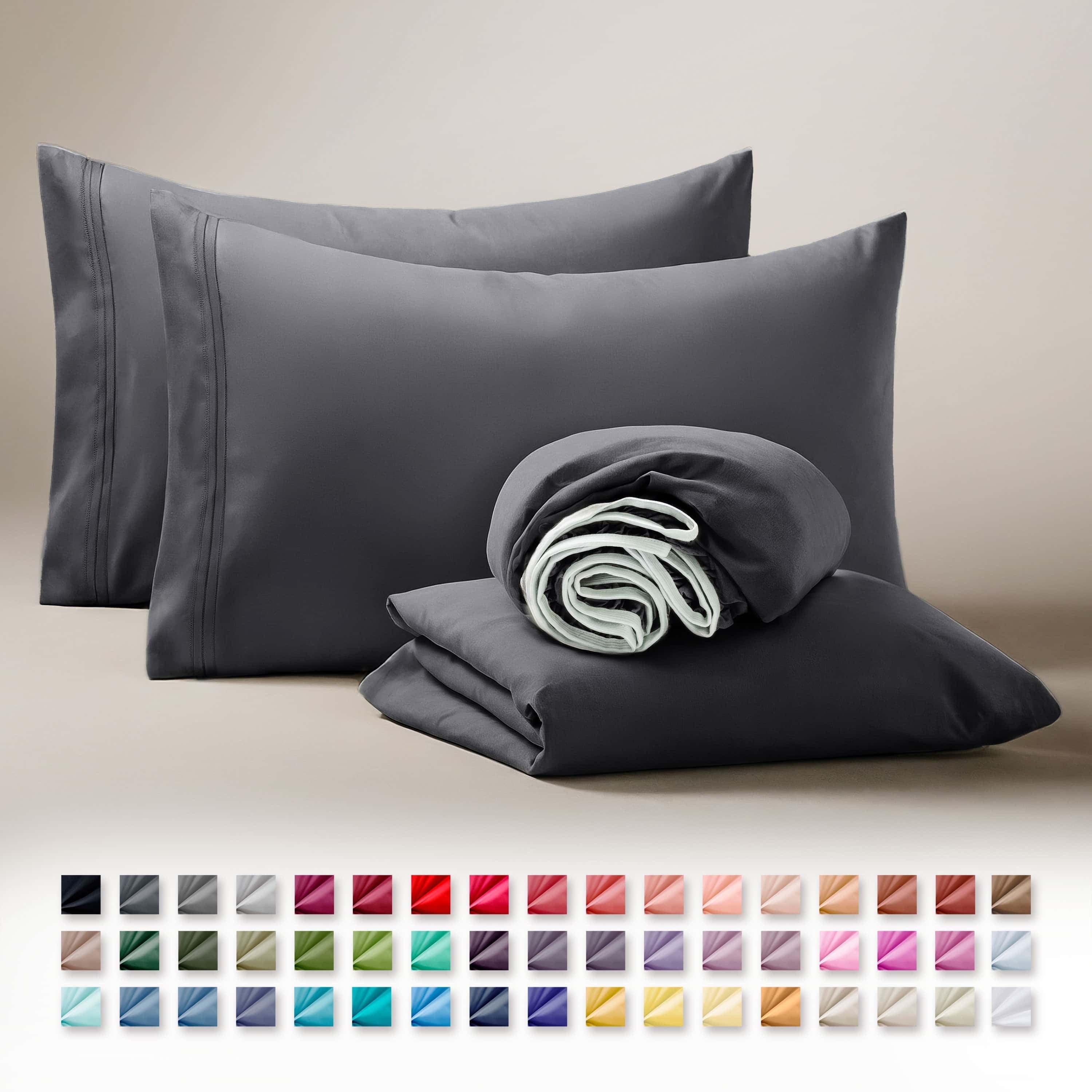 Sheets Set, 1800 Series 4 Piece Deep Pocket Sheets, 100% Soft Microfiber Bed Sheets Set, Gray - Image 6